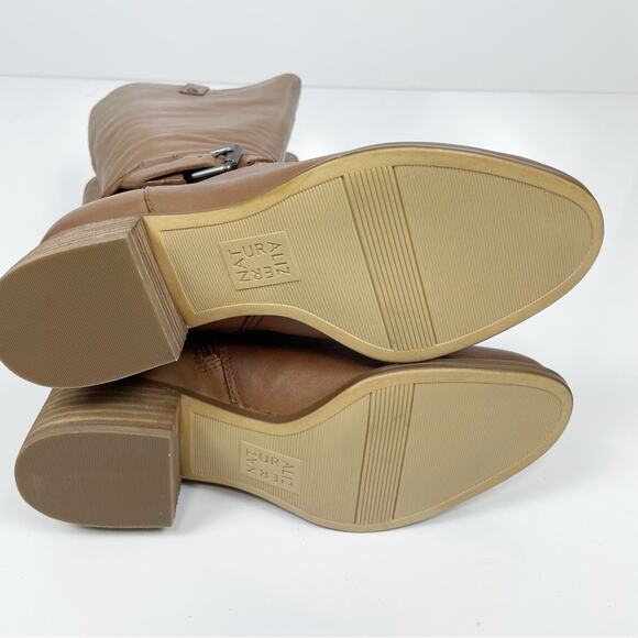 NEW Naturalizer Dev Leather Knee High Riding Boots Saddle Tan Wide Calf 7 - Picture 7 of 9